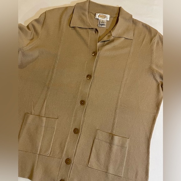 Talbots Tan Button-Up Cardigan - Picture 14 of 15